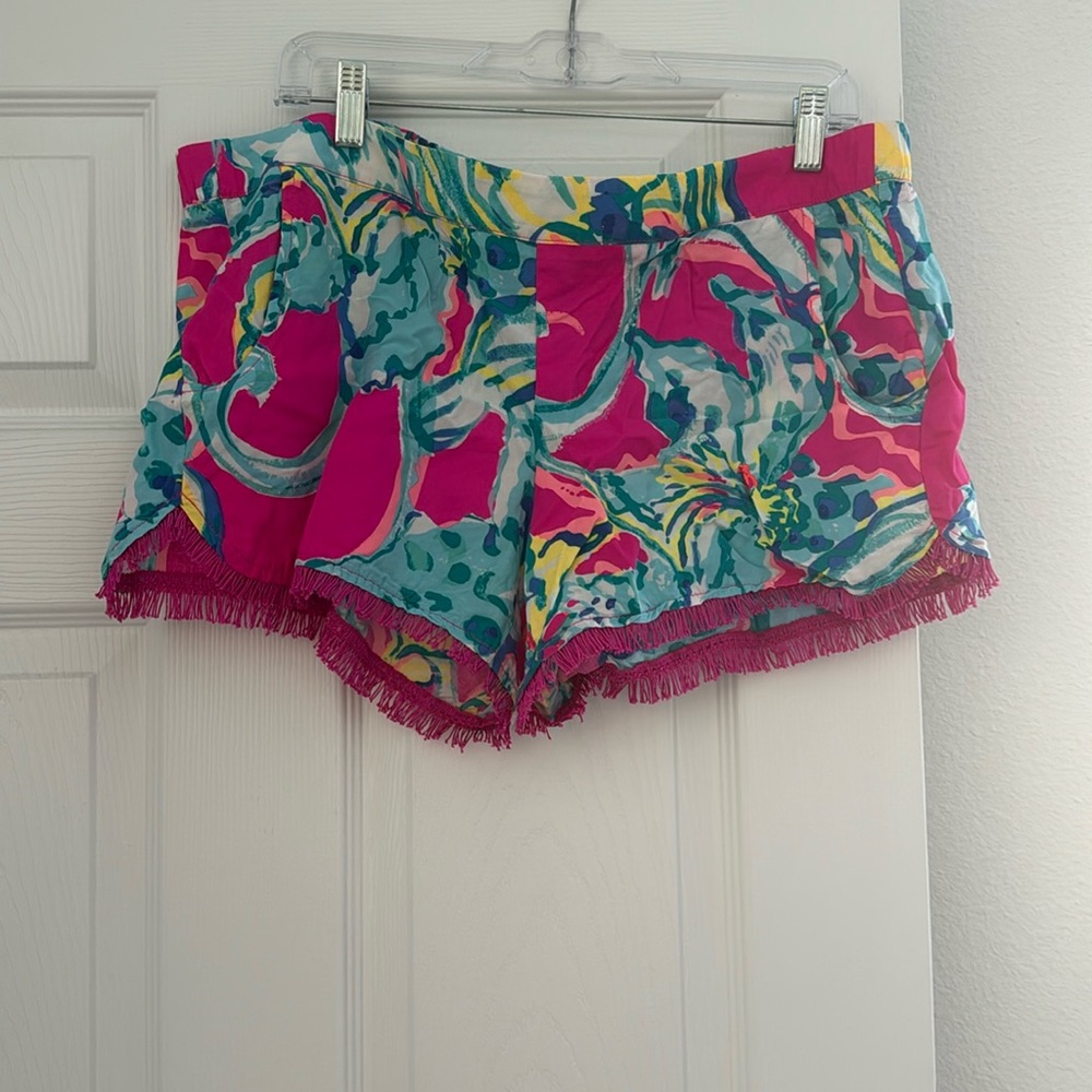 Lilly Pulitzer shorts with fringe wore once for vacation. Dog free smoke free